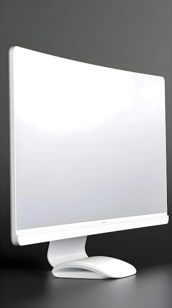 Free Photo computer monitor with blank white screen on gray background 3d rendering