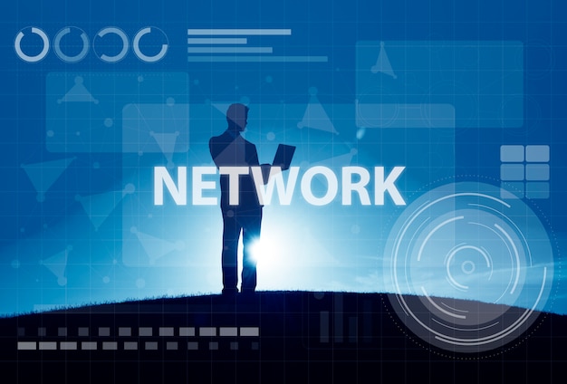 Computer Network Digital Connection Technology Concept