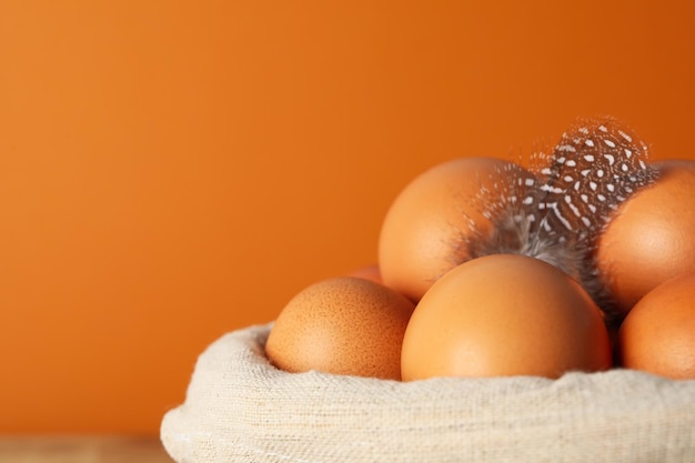 Free photo concept of fresh and natural farm product eggs space for text