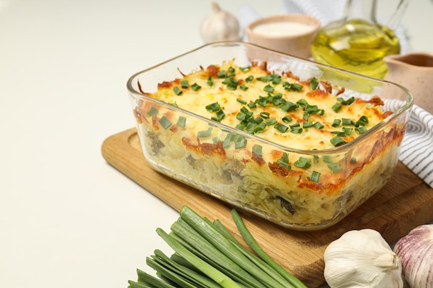 Free Photo concept of tasty and delicious homemade food potato casserole