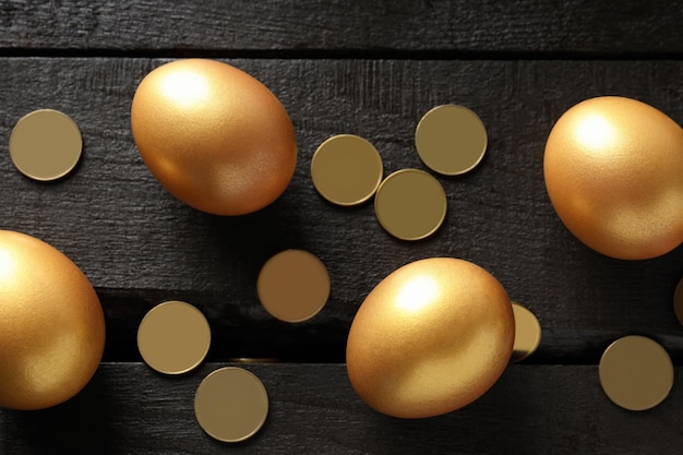 Free Photo concept of wealth and retirement golden eggs