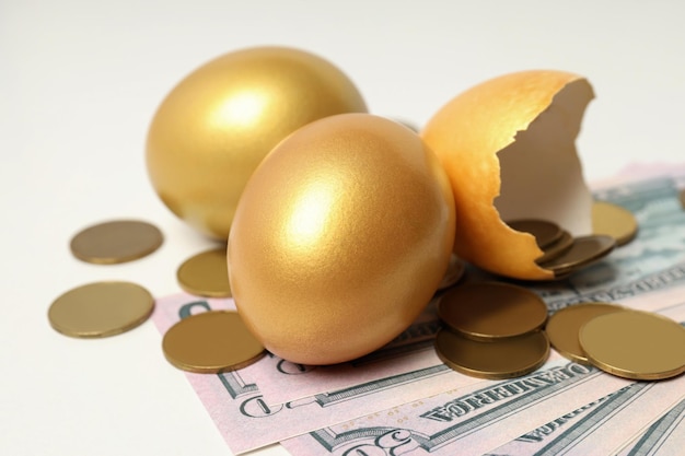 Free photo concept of wealth and retirement golden eggs