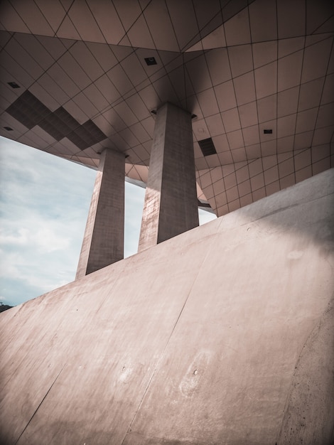 Concrete building with pillars