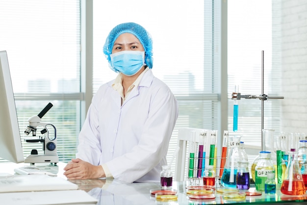 Confident Asian Microbiologist Posing for Photography