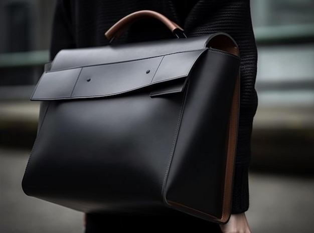 Free photo confident businessman carrying leather briefcase in the city generated by ai