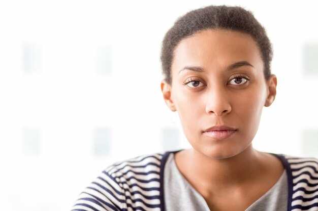 Confident mixed race business lady