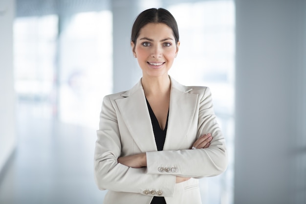 Confident Pretty Business Woman With Arms Crossed