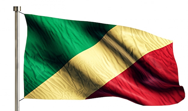 Free Photo congo national flag isolated 3d white background