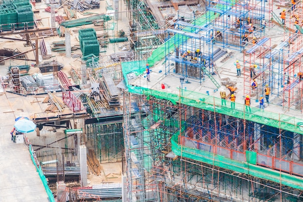 Free photo construction of a building seen from above