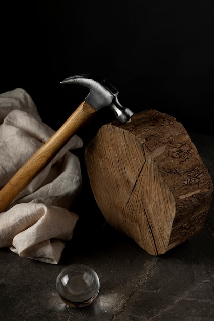 Free Photo construction hammer indoors still life