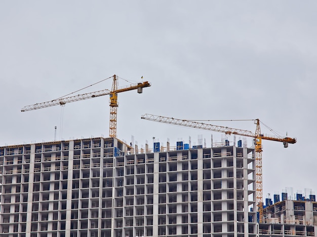 Construction site with cranes