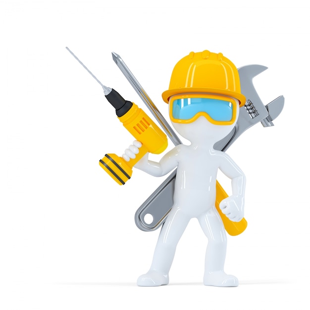 Free Photo construction worker/builder with tools