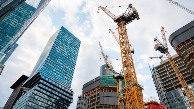 Construction works in Frankfurt downtown Germany