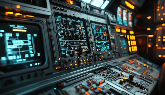 Free Photo control table of a spacecraft from the inside