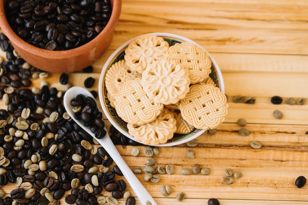 Cookies and coffee beans