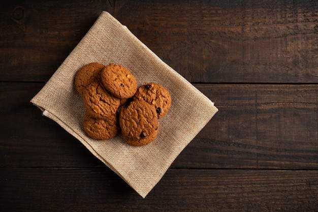 cookies on wood table.