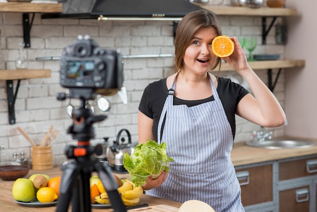 Free photo cooking vlogger