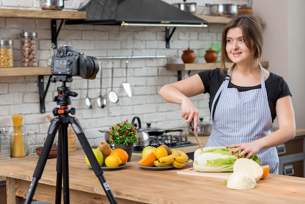 Free photo cooking vlogger