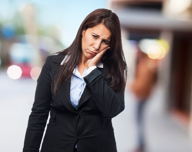 cool business-woman toothache