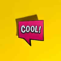 Free photo cool comic book bubble text pop art retro style