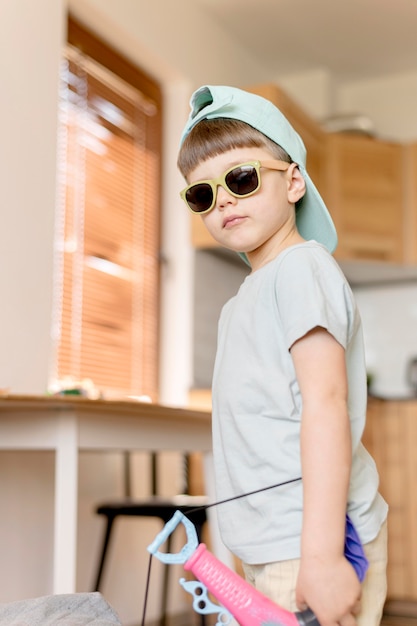 Cool kid wearing sunglasses