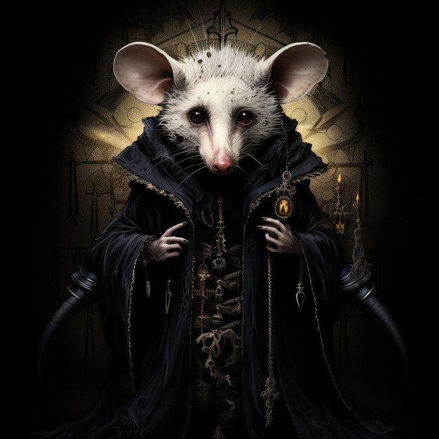 Cool possum with clothes