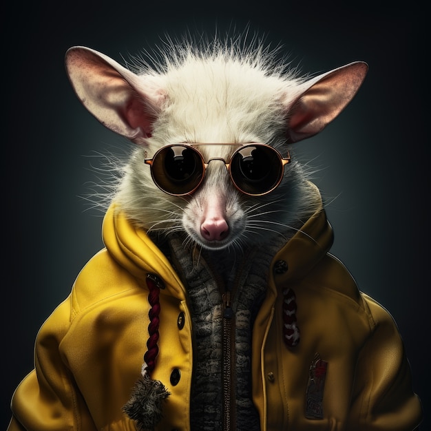 Free Photo cool possum with clothes