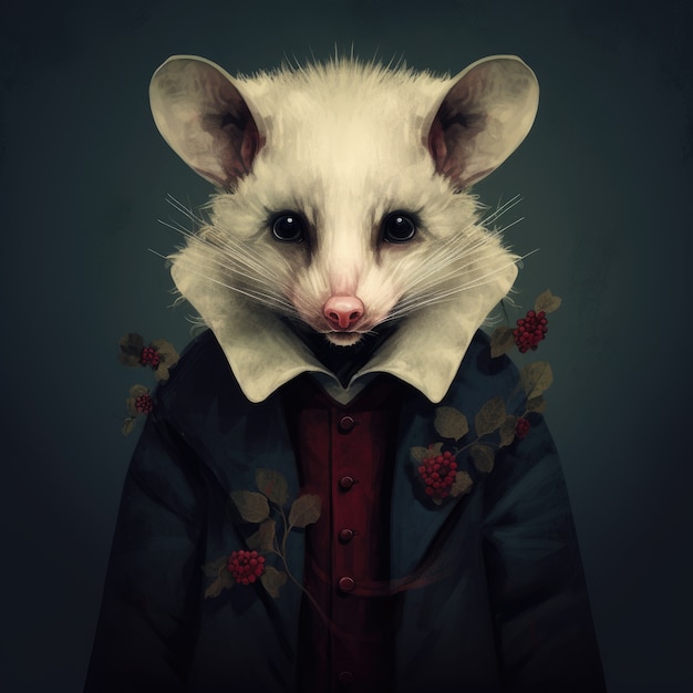 Free Photo cool possum with clothes