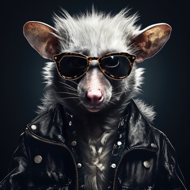 Free Photo cool possum with clothes