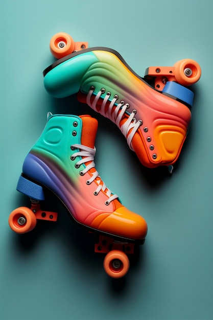 Free photo cool roller skates pair still life