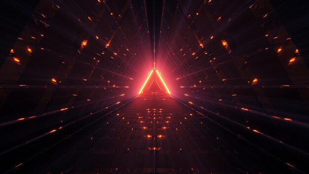 Cool triangular shaped illustration with futuristic sci-fi techno lights-background