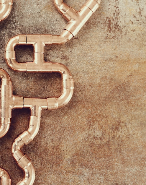 Free photo copper pipes