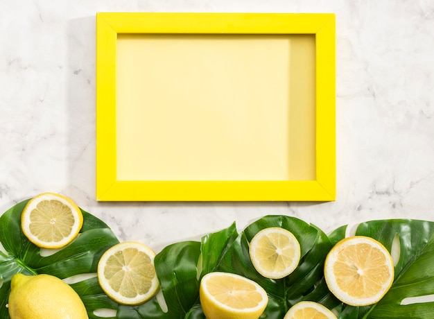 Copy space card with lemons