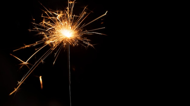 Copy-space fireworks on new year night