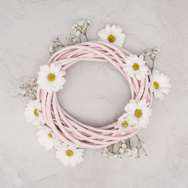 Free photo copy space rural wreath of spring flowers