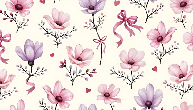 Free Photo coquette watercolor pattern