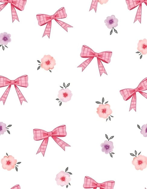 Free photo coquette watercolor pattern