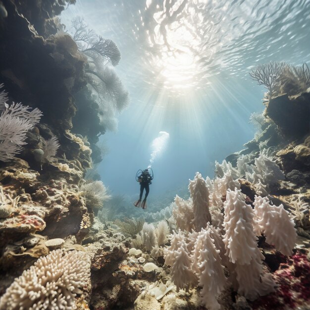 Coral bleaching threat sealife