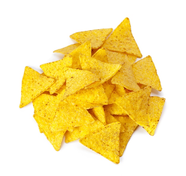 Free Photo corn nachos on white background