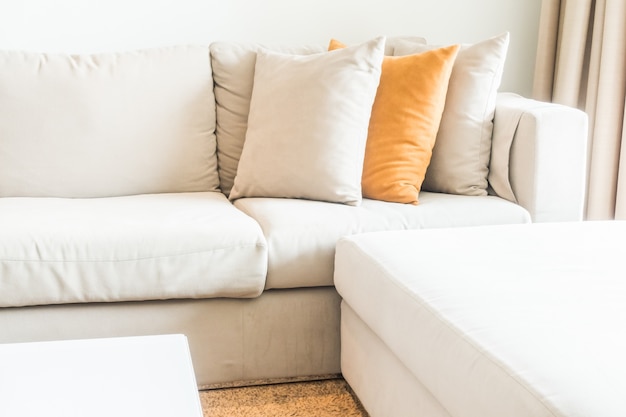 Free Photo corner of the couch with cushions