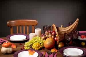 Free photo cornucopia composition with delicious foods