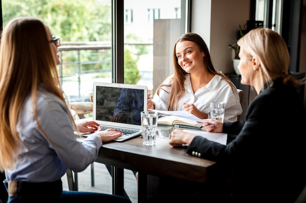 Corporate business meeting with women