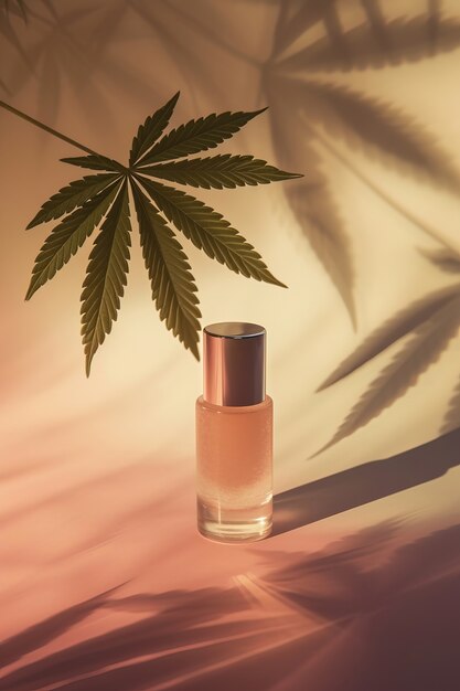 Cosmetic item with marijuana leaves