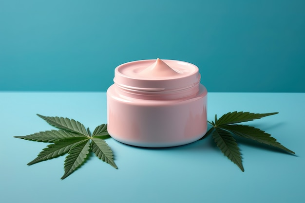 Cosmetic item with marijuana leaves