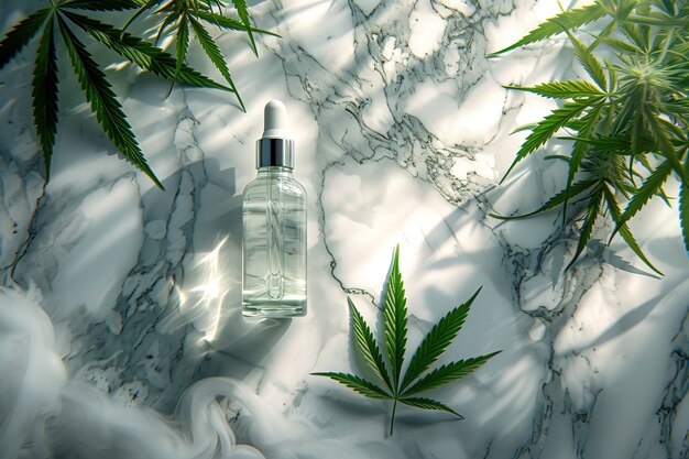 Cosmetic item with marijuana leaves