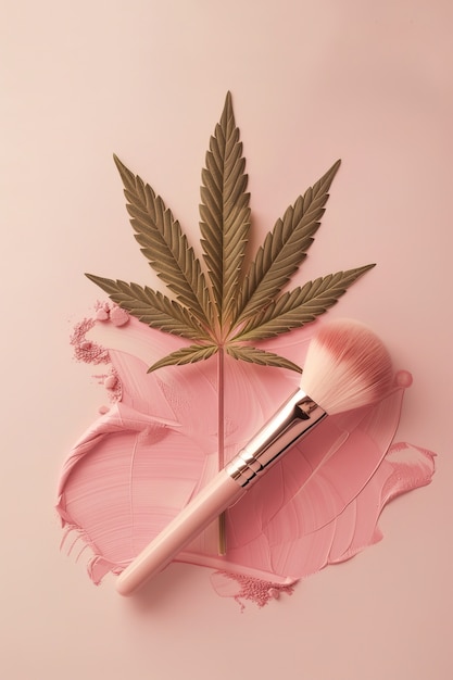 Cosmetic item with marijuana leaves