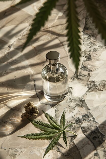 Cosmetic item with marijuana leaves