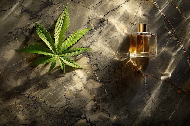 Cosmetic item with marijuana leaves