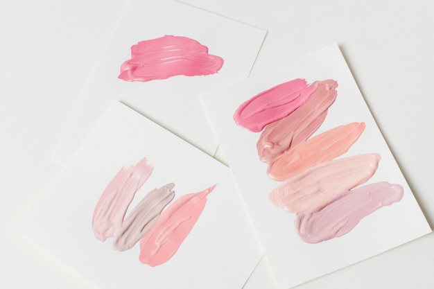 Free photo cosmetic product strokes on paper