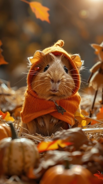 Free photo costumed animal for halloween